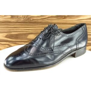 Bostonian Shoes Sz 8.5 W Black Wingtip Oxfords Patent Leather Men 2658126